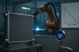 Паяные алюминиевые радиаторы 2025 — HF-сварка, сплавы 3003 и 4343, давление 10 Мпа 🚀